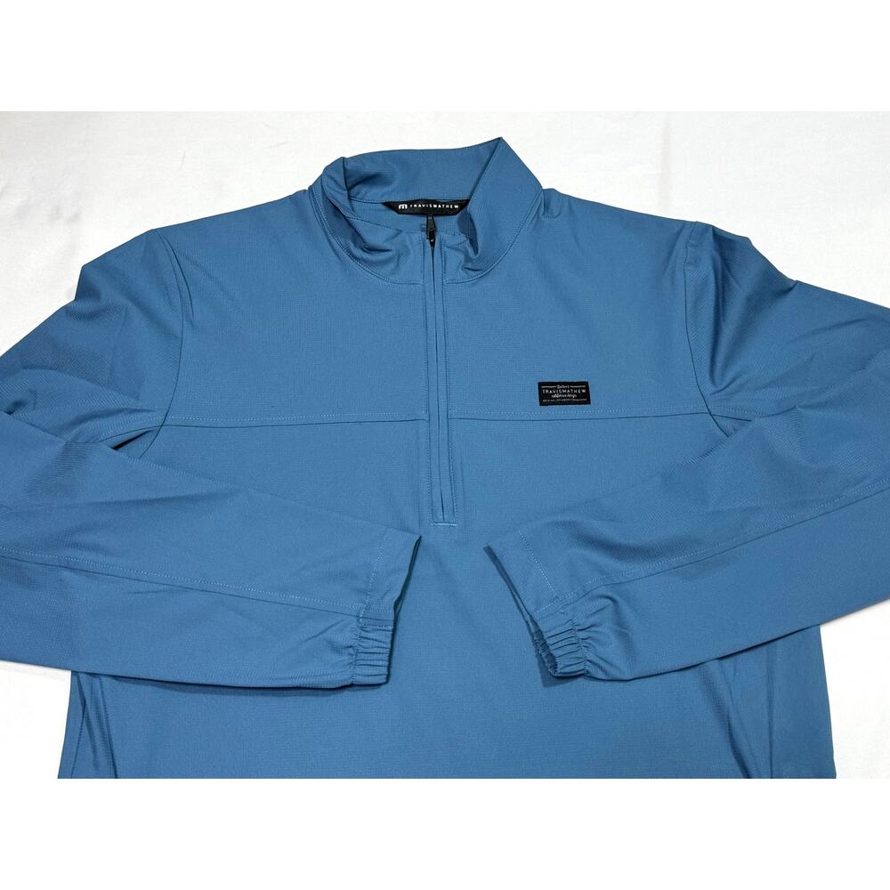 Travis Mathew Pullover Quarter Zip Size Medium Blue Stretch